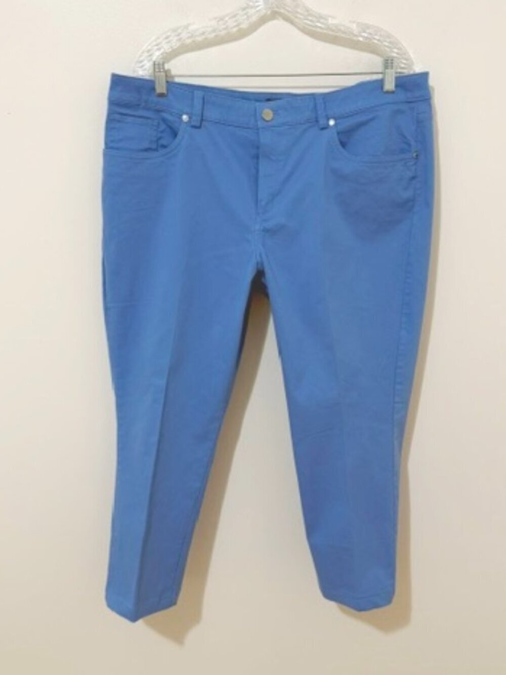 Brooks Brothers 346 Natalie Fit Blue Capri Cropped Pants Women's Size 16